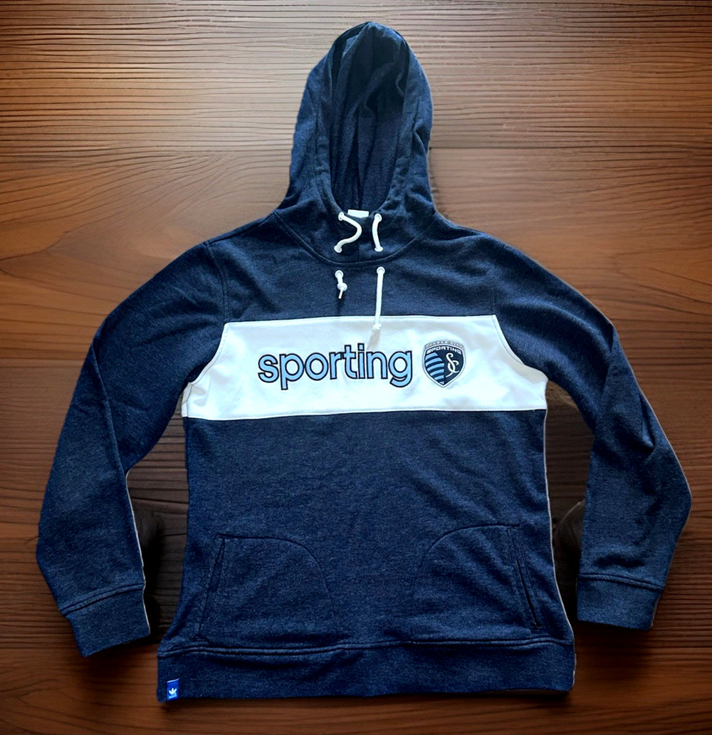 ADIDAS Sporting Kansas City Hoodie Men’s Large 2 Sided MLS Soccer SKC